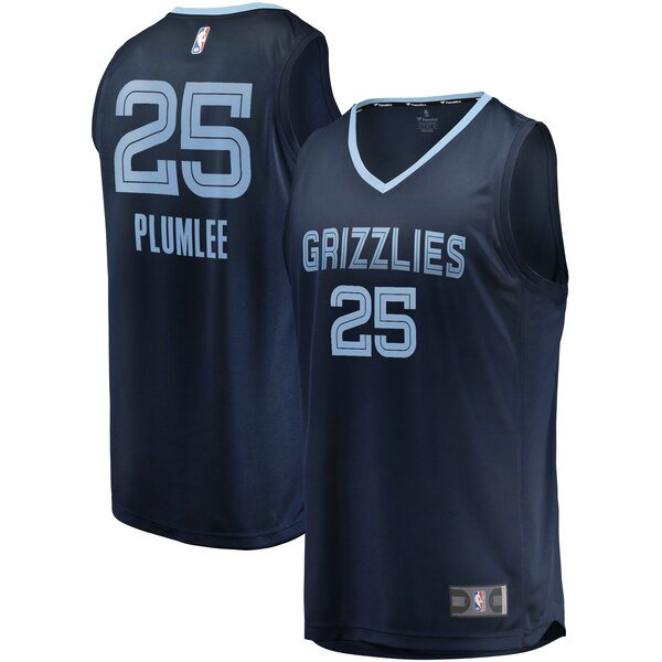Maillot nba Memphis Grizzlies Icon Edition Homme Miles Plumlee 25 Bleu marin